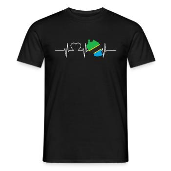 Tanzanie Drapeau de battements de cœur Vintage Tanzanie - T-shirt homme - noir - Devant - AI Model Male 178 light (178cm)