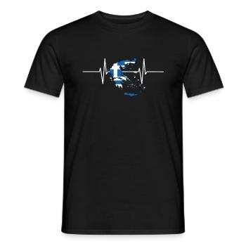 Grèce Herzschlag Flagge Vintage - T-shirt homme - noir - Devant - AI Model Male 178 light (178cm)