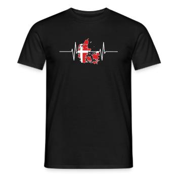 Danemark Herzschlag Flagge Vintage Danemark - T-shirt homme - noir - Devant - AI Model Male 178 light (178cm)