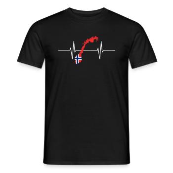 Norvège Herzschlag Flagge Vintage Norvège - T-shirt homme - noir - Devant - AI Model Male 178 light (178cm)