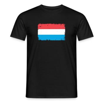 Luxembourg Heartbeat Flag Vintage Luxembourg - Men's T-Shirt - black - Front - AI Model Male 178 light (178cm)