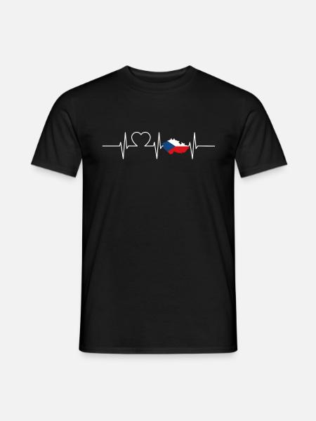 Tschechien Herzschlag Flagge Vintage Tschechien - Männer T-Shirt - Schwarz