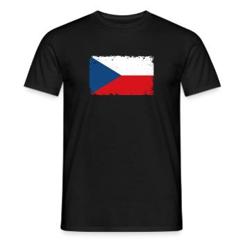 Tchéquie Herzschlag Flagge Vintage République tchèque - T-shirt homme - noir - Devant - AI Model Male 178 light (178cm)