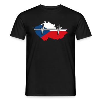 Tchéquie Herzschlag Flagge Vintage République tchèque - T-shirt homme - noir - Devant - AI Model Male 178 light (178cm)