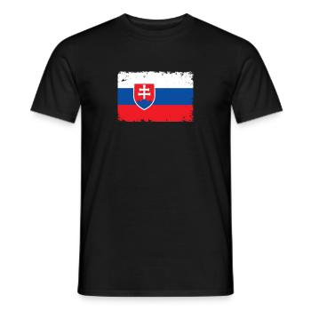 Slowakei Herzschlag Flagge Vintage Slowakei - Männer T-Shirt - Schwarz - Vorne - AI Model Male 178 light (178cm)