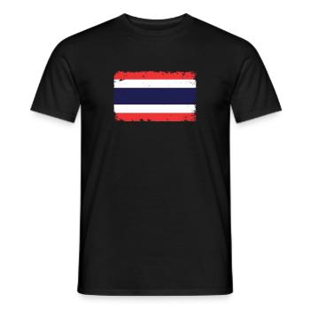 Thaïlande Heartbeat Flag Vintage Thaïlande - T-shirt homme - noir - Devant - AI Model Male 178 light (178cm)