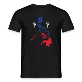 Philippinen Herzschlag Flagge Vintage Philippinen - Männer T-Shirt - Schwarz - Vorne - AI Model Male 178 light (178cm)