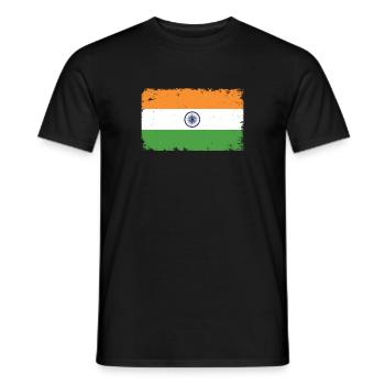 Inde Heartbeat Flag Vintage Inde - T-shirt homme - noir - Devant - AI Model Male 178 light (178cm)