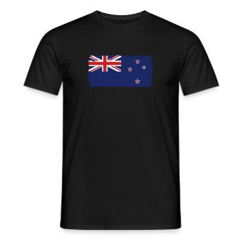 New Zealand Heartbeat Flag Vintage New Zealand - T-shirt homme - noir - Devant - AI Model Male 178 light (178cm)