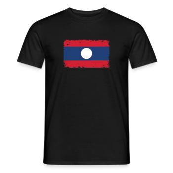 Laos Heartbeat Flag Vintage Laos - T-shirt homme - noir - Devant - AI Model Male 178 light (178cm)