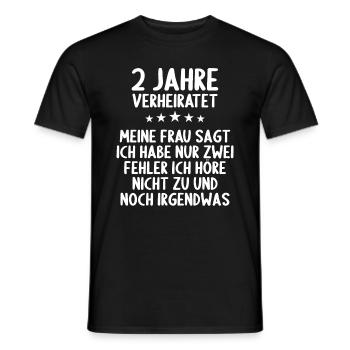 2 Jahre verheiratet lustig 2. Hochzeitstag - Männer T-Shirt - Schwarz - Vorne - AI Model Male 178 light (178cm)