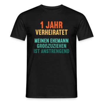 1 Jahr verheiratet lustig 1. Hochzeitstag - Männer T-Shirt - Schwarz - Vorne - AI Model Male 178 light (178cm)