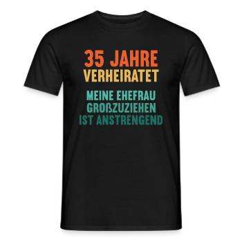 35 Jahre verheiratet lustig 35. Hochzeitstag - Männer T-Shirt - Schwarz - Vorne - AI Model Male 178 light (178cm)