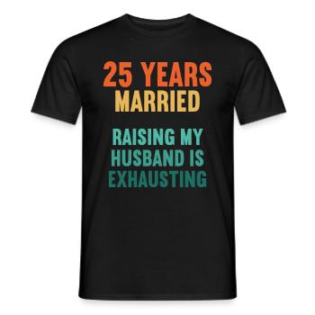 25 ans marié drôle 25ème anniversaire de mariage - T-shirt homme - noir - Devant - AI Model Male 178 light (178cm)