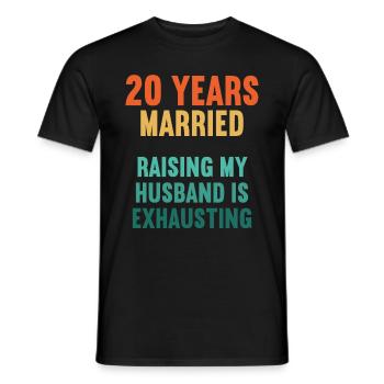 20 ans marié drôle 20ème anniversaire de mariage - T-shirt homme - noir - Devant - AI Model Male 178 light (178cm)