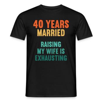 40 ans marié drôle 40e anniversaire de mariage - T-shirt homme - noir - Devant - AI Model Male 178 light (178cm)