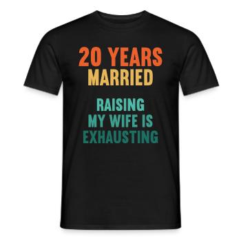20 ans marié drôle 20ème anniversaire de mariage - T-shirt homme - noir - Devant - AI Model Male 178 light (178cm)