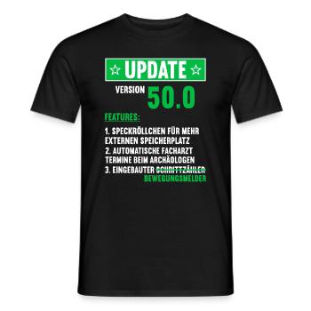 50 Jahre alt 50 Jähriger Update Version 50.0 50. - Männer T-Shirt - Schwarz - Vorne - AI Model Male 178 light (178cm)