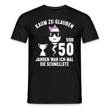 50 Jahre vor 50 Jahren schnellste 50. Geburtstag - Männer T-Shirt - Schwarz - Vorne - AI Model Male 178 light (178cm)