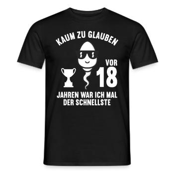 18 Jahre vor 18 Jahren schnellste 18. Geburtstag - Männer T-Shirt - Schwarz - Vorne - AI Model Male 178 light (178cm)