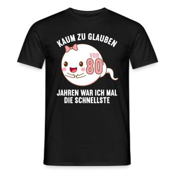 80 Jahre vor 80 Jahren schnellste 80. Geburtstag - Männer T-Shirt - Schwarz - Vorne - AI Model Male 178 light (178cm)