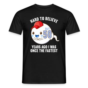 Il y a 50 ans 50 ans le plus rapide 50e anniversaire - T-shirt homme - noir - Devant - AI Model Male 178 light (178cm)