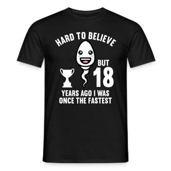 Il y a 18 ans 18 ans le plus rapide 18e anniversaire - T-shirt homme - noir - Devant - AI Model Male 178 light (178cm)
