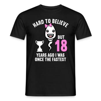 Il y a 18 ans 18 ans le plus rapide 18e anniversaire - T-shirt homme - noir - Devant - AI Model Male 178 light (178cm)