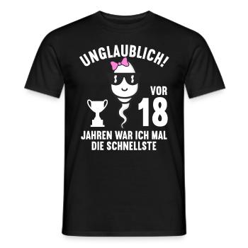 18 Jahre vor 18 Jahren schnellste 18. Geburtstag - Männer T-Shirt - Schwarz - Vorne - AI Model Male 178 light (178cm)