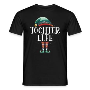 Weihnachten Partnerkostüm Tochter Elf Elfe Elfen - Männer T-Shirt - Schwarz - Vorne - AI Model Male 178 light (178cm)