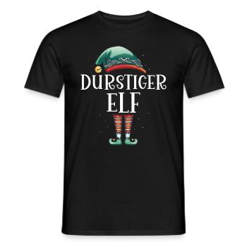 Weihnachten Partnerkostüm Durstige Elf Elfe Elfen - Männer T-Shirt - Schwarz - Vorne - AI Model Male 178 light (178cm)