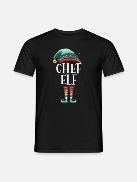 Weihnachten Partnerkostüm Chef Elf Elfe Elfen - Männer T-Shirt - Schwarz