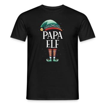 Weihnachten Partnerkostüm Papa Elf Elfe Elfen - Männer T-Shirt - Schwarz - Vorne - AI Model Male 178 light (178cm)