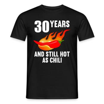 30 years hot as chili 30th birthday - Men's T-Shirt - black - Front - AI Model Male 178 light (178cm)