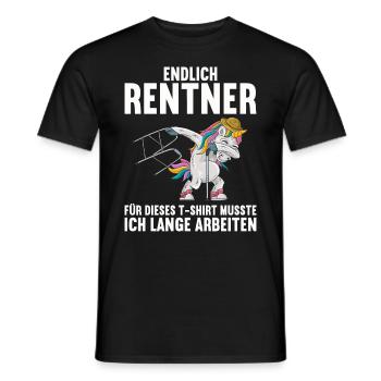 Einhorn Ruhestand Rentnerin Rentner Rente 2022 - Männer T-Shirt - Schwarz - Vorne - AI Model Male 178 light (178cm)