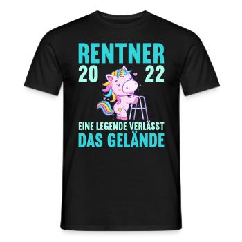 Einhorn Ruhestand Rentnerin Rentner Rente 2022 - Männer T-Shirt - Schwarz - Vorne - AI Model Male 178 light (178cm)
