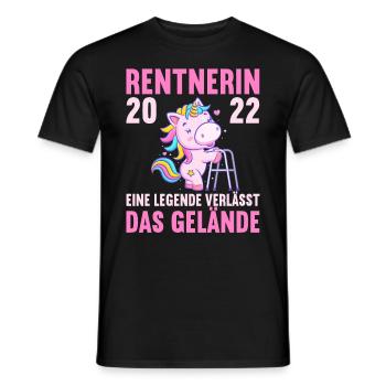 Einhorn Ruhestand Rentnerin Rentner Rente 2022 - Männer T-Shirt - Schwarz - Vorne - AI Model Male 178 light (178cm)