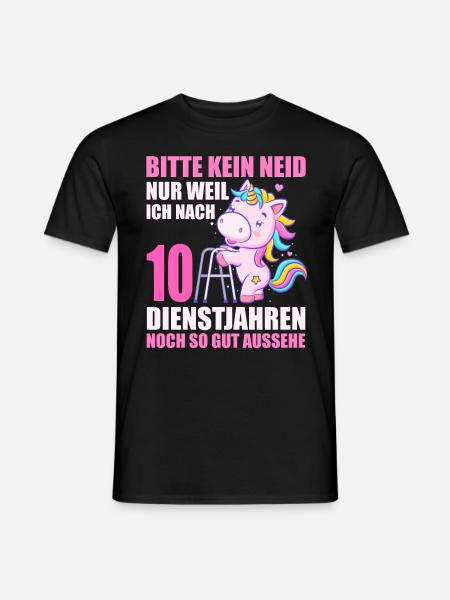 10 Jahre im Dienst 10 Jähriges Dienstjubiläum - Männer T-Shirt - Schwarz