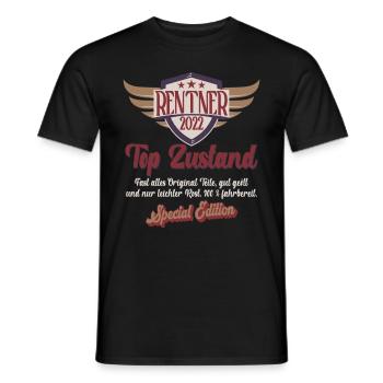 Ruhestand Rentnerin Rentner Rente 2022 - Männer T-Shirt - Schwarz - Vorne - AI Model Male 178 light (178cm)