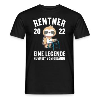 Faultier Ruhestand Rentnerin Rentner Rente 2022 - Männer T-Shirt - Schwarz - Vorne - AI Model Male 178 light (178cm)