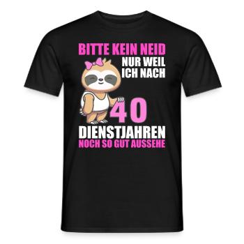 40 Jahre im Dienst 40 Jähriges Dienstjubiläum - Männer T-Shirt - Schwarz - Vorne - AI Model Male 178 light (178cm)