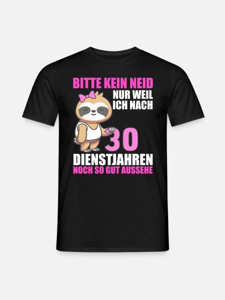 30 Jahre im Dienst 30 Jähriges Dienstjubiläum - Männer T-Shirt - Schwarz