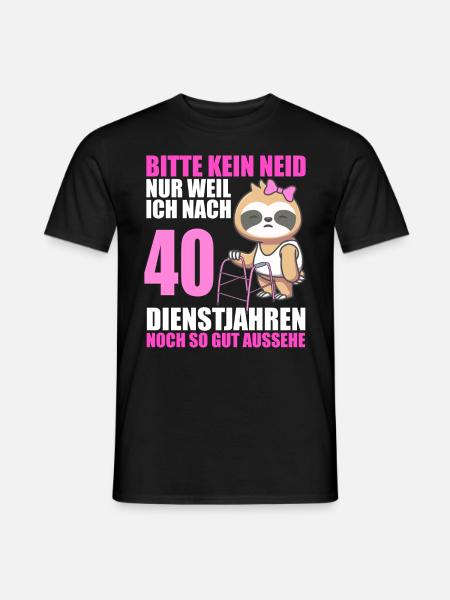 40 Jahre im Dienst 40 Jähriges Dienstjubiläum - Männer T-Shirt - Schwarz
