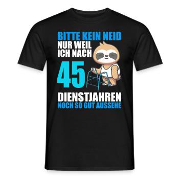 45 Jahre im Dienst 45 Jähriges Dienstjubiläum - Männer T-Shirt - Schwarz - Vorne - AI Model Male 178 light (178cm)