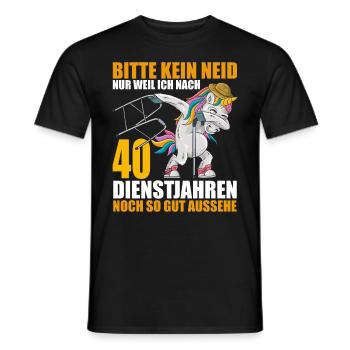 40 Jahre im Dienst 40 Jähriges Dienstjubiläum - Männer T-Shirt - Schwarz - Vorne - AI Model Male 178 light (178cm)