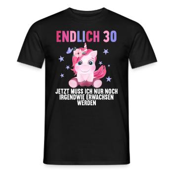 30 Jahre Nur noch erwachsen werden 30. Geburtstag - Männer T-Shirt - Schwarz - Vorne - AI Model Male 178 light (178cm)