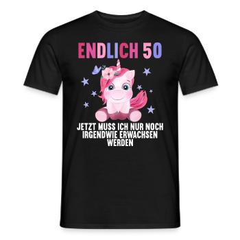 50 Jahre Nur noch erwachsen werden 50. Geburtstag - Männer T-Shirt - Schwarz - Vorne - AI Model Male 178 light (178cm)