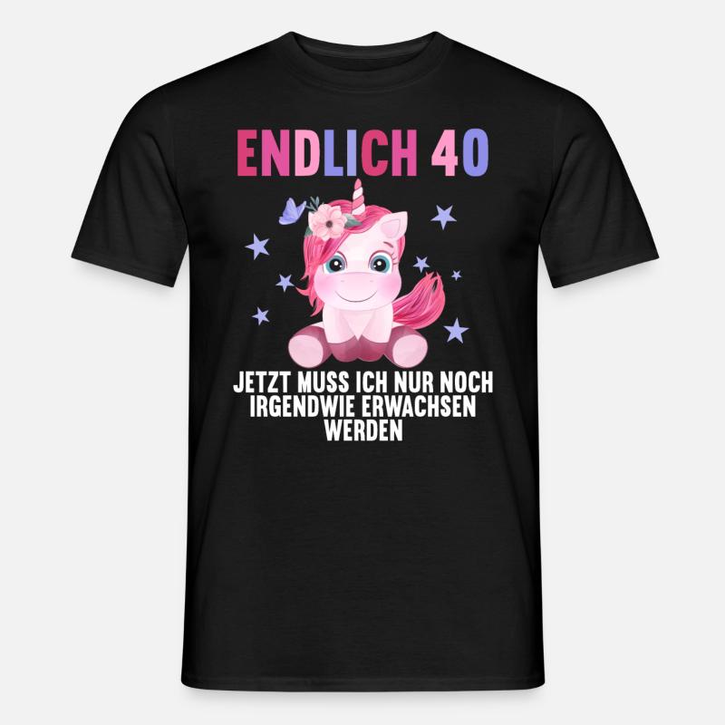 40 Jahre Nur noch erwachsen werden 40. Geburtstag - Männer T-Shirt - Schwarz