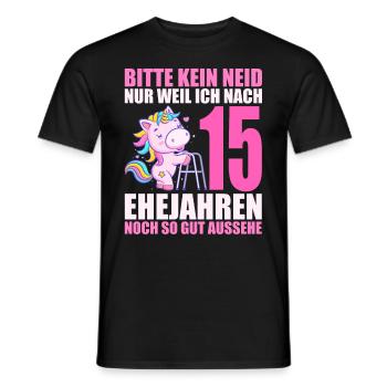 15 Jahre verheiratet lustig 15. Hochzeitstag - Männer T-Shirt - Schwarz - Vorne - AI Model Male 178 light (178cm)
