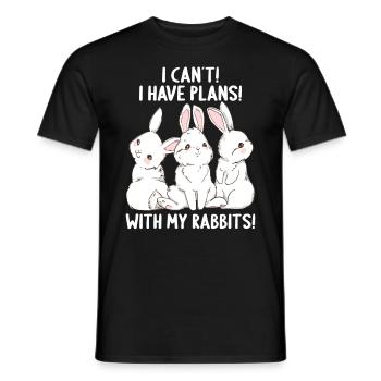 Rabbit i cant i have plans with my rabbits - Men's T-Shirt - black - Front - AI Model Male 178 light (178cm)